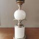 Vintage lamp base in wood and gold metal