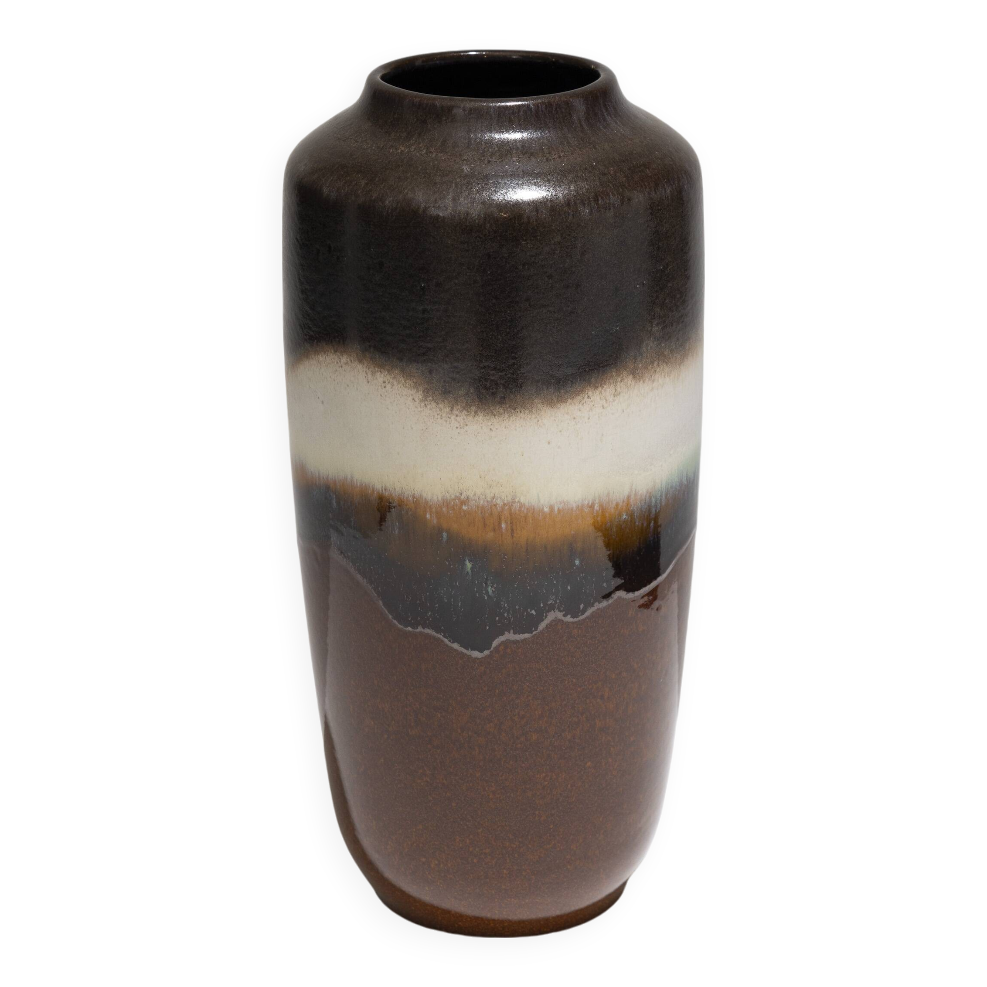 Tall glazed pottery vase, west germany, 1960s
