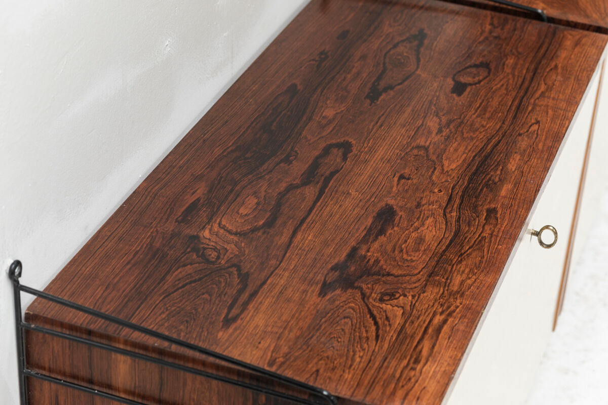 Floating 2-piece wall unit by Nisse Strinning for String, Sweden, 1950s