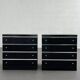 Paire de commodes 4 tiroirs noires et chrome
