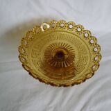 Bowl on openwork amber glass base