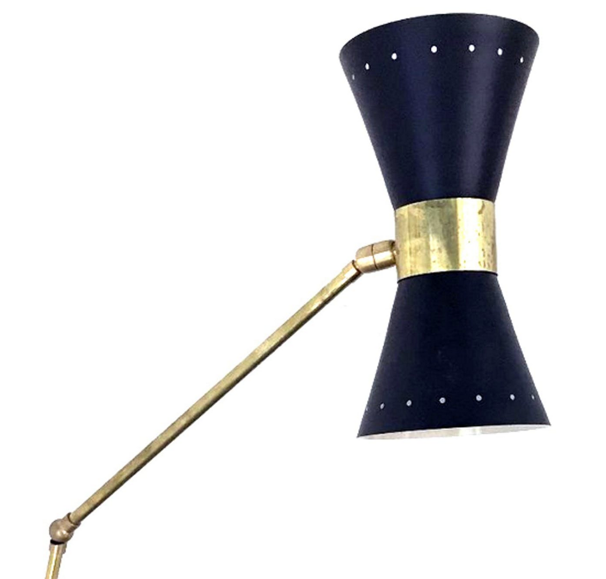 Wall light mounted italian arm articulable black