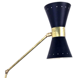 Wall light mounted italian arm articulable black