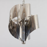 Chrome spiral pendant lamp