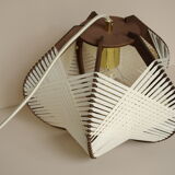 Lampe blanche tissée à poser