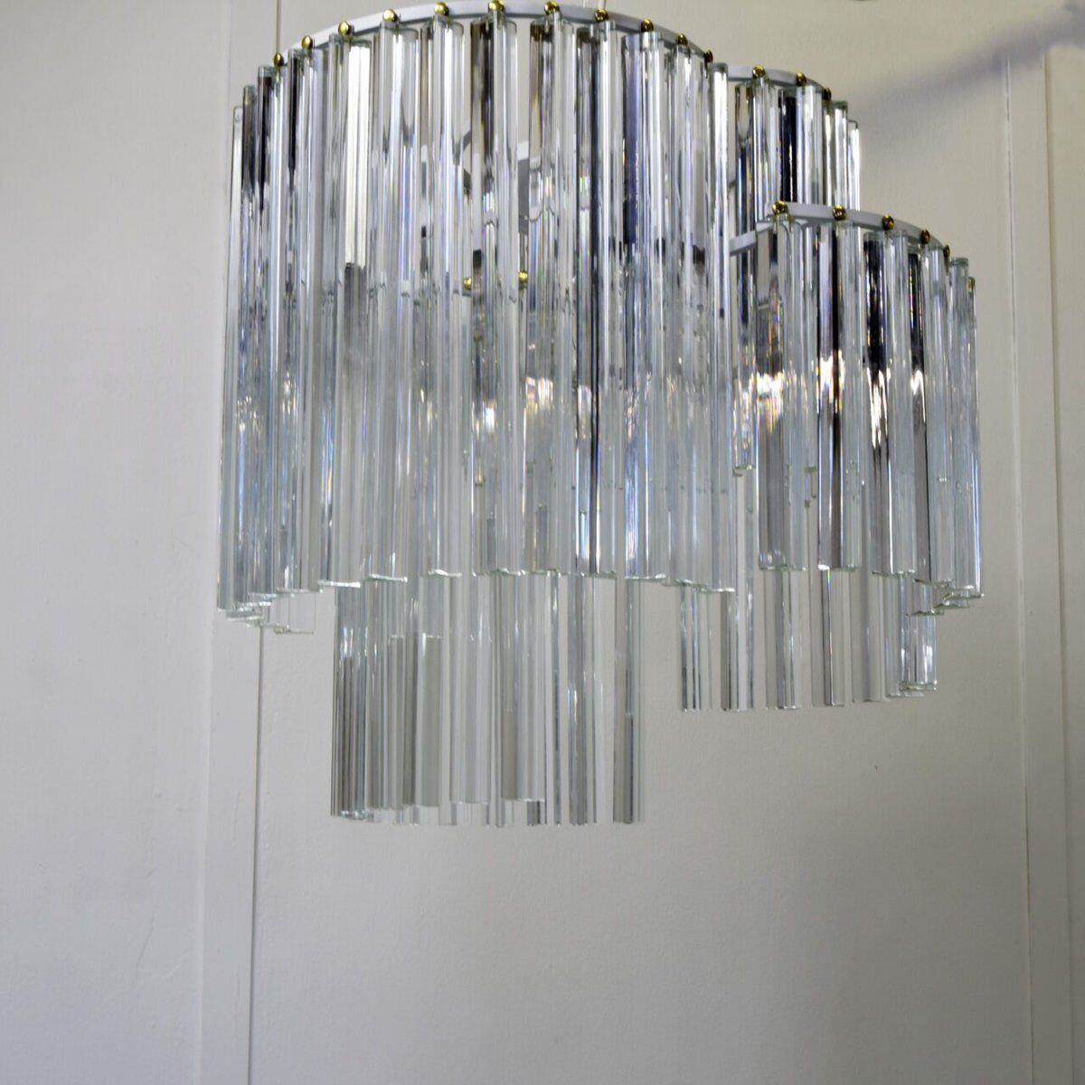 Trilobo pendant lamp in Murano glass by Venini, 1960s.