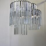 Trilobo pendant lamp in Murano glass by Venini, 1960s.