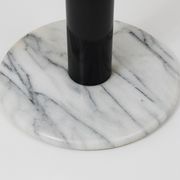 Postmodern pedestal table / plant stand in white Carrara marble, Italy, 1980s