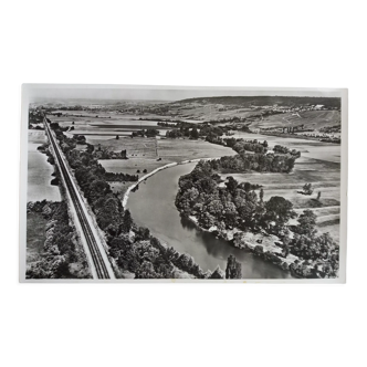 Aerial photograph LaPie 1958 The Marne downstream of Epernay Damery