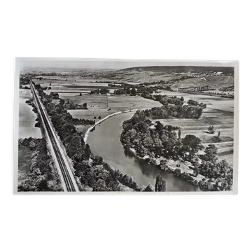 Aerial photograph LaPie 1958 The Marne downstream of Epernay Damery