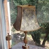 Bronze and marble pineapple lamp, vintage 1960s/70s.