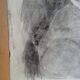 Drawing charcoal study nude femini statue 64x48cm