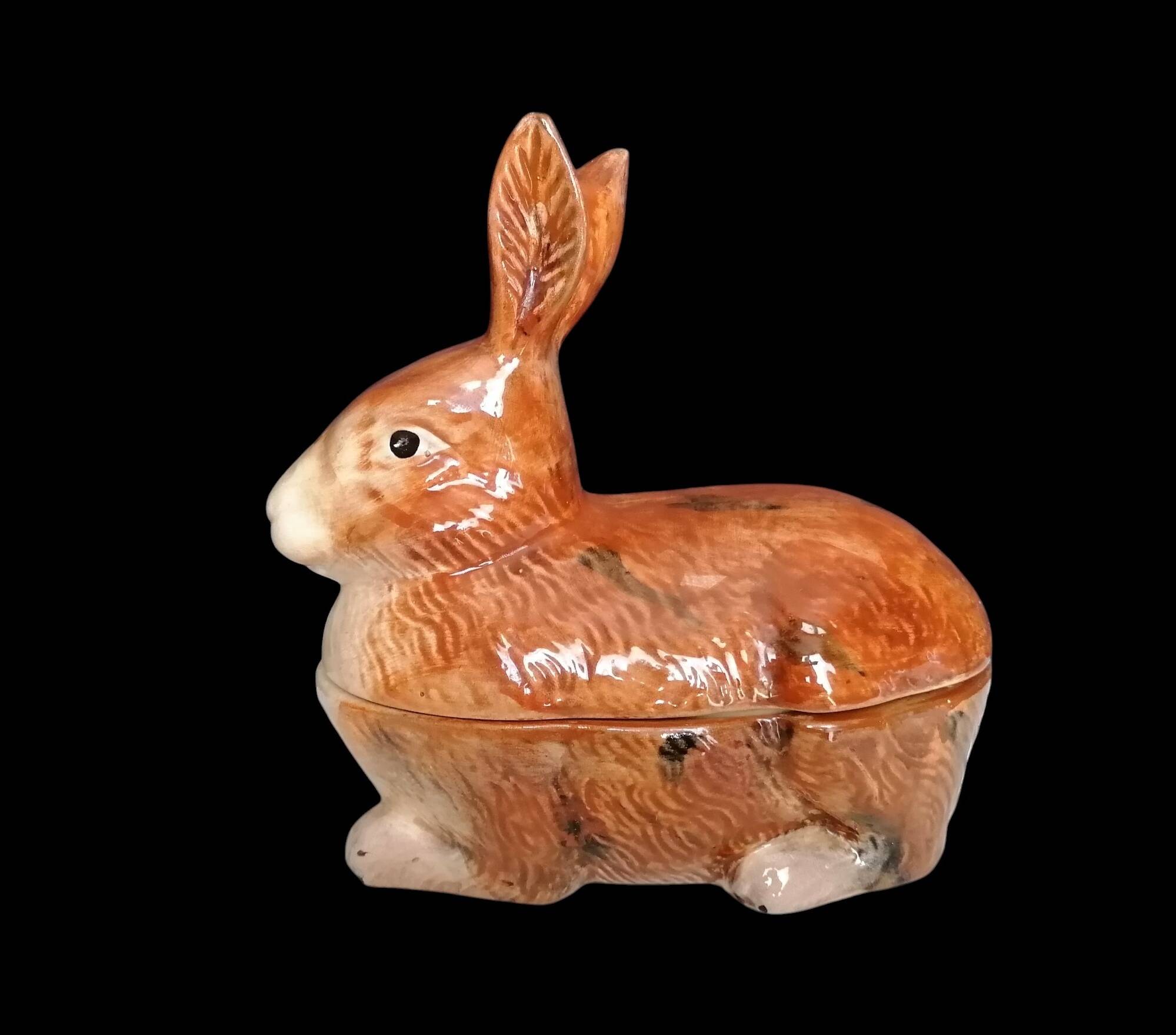 Zoomorphic majolica terrine from Portugal rabbit