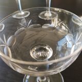 6 vintage engraved champagne glasses