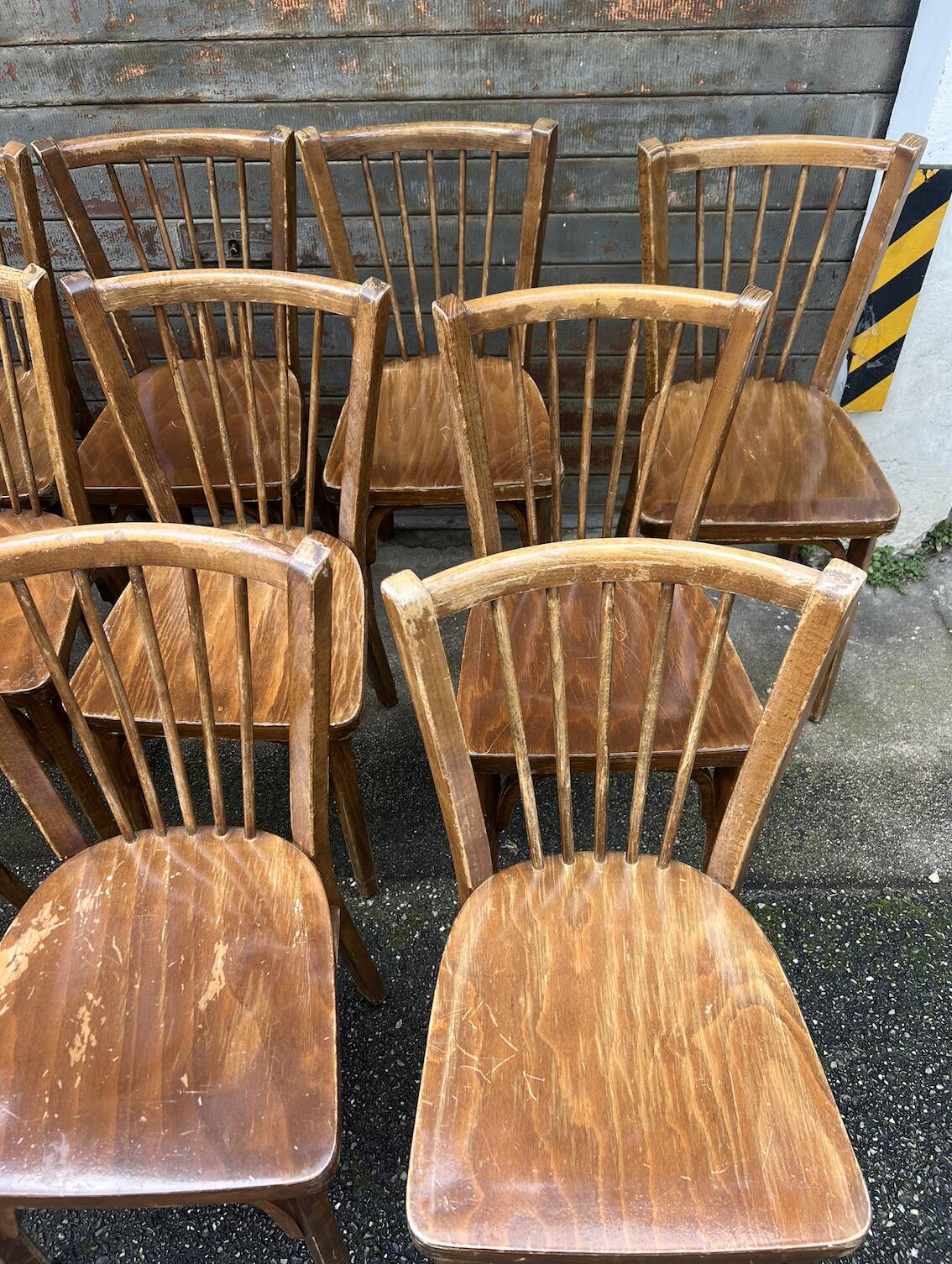 (Lot) 13 Stamped Baumann Chairs