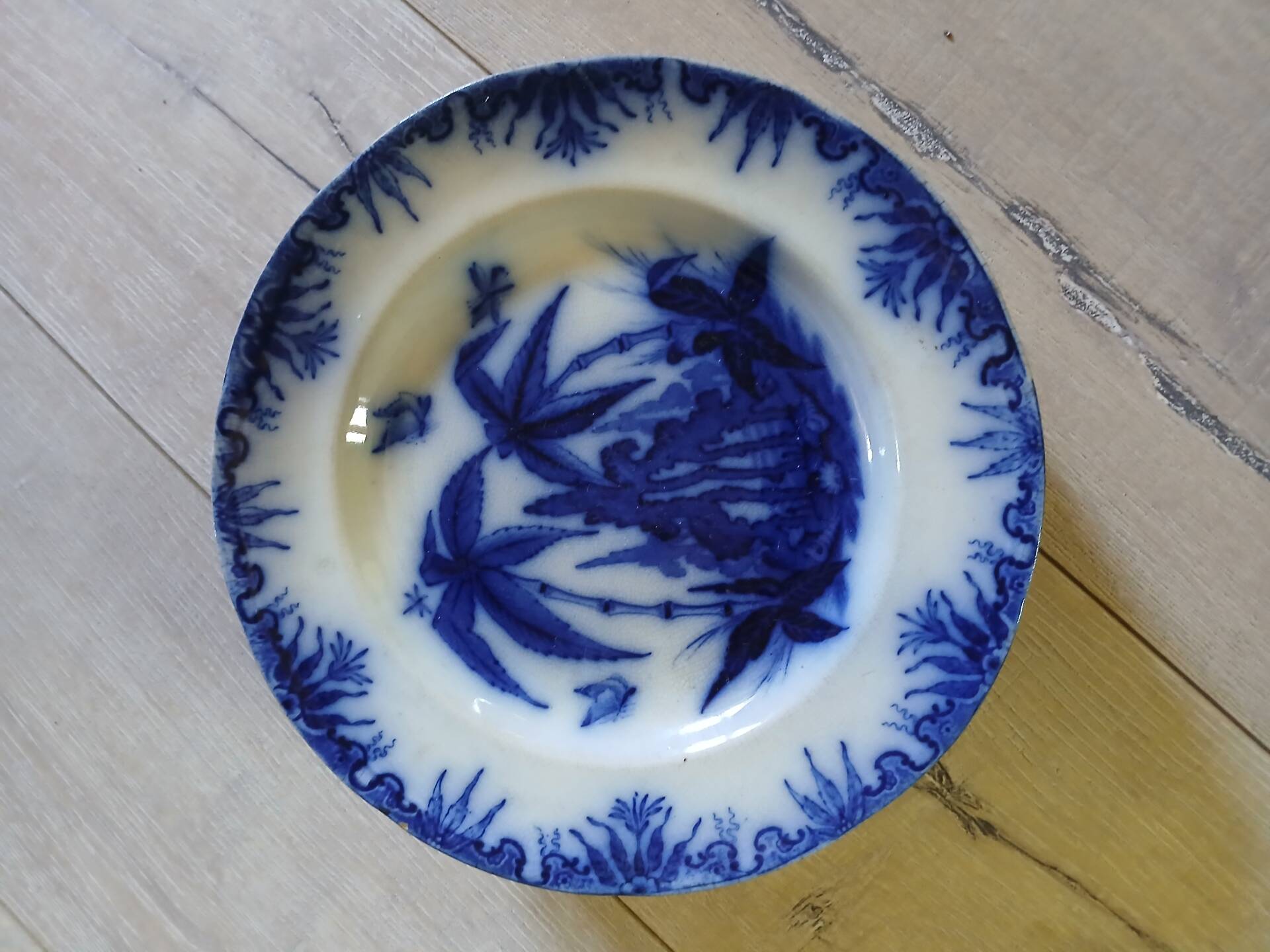 8 very old flat plates made of ironstone