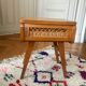 Bedside wood and rattan