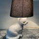 Vintage ceramic enamel cat lamp from the 1970s.