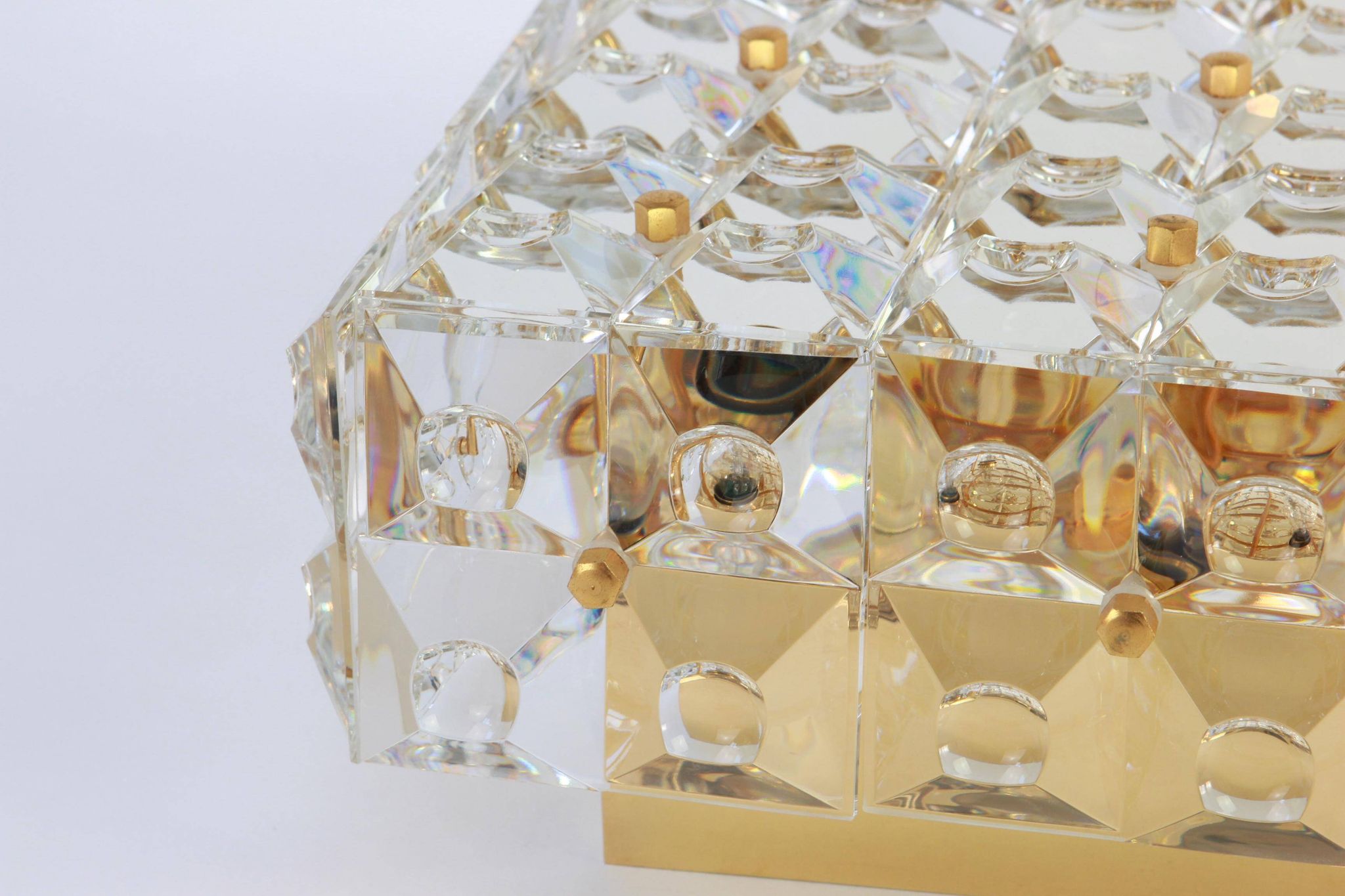 Large faceted crystal ceiling light by Kinkeldey, Germany, 1970s.
