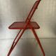 Old folding chair metal perforated red 60s, 70s, vintage