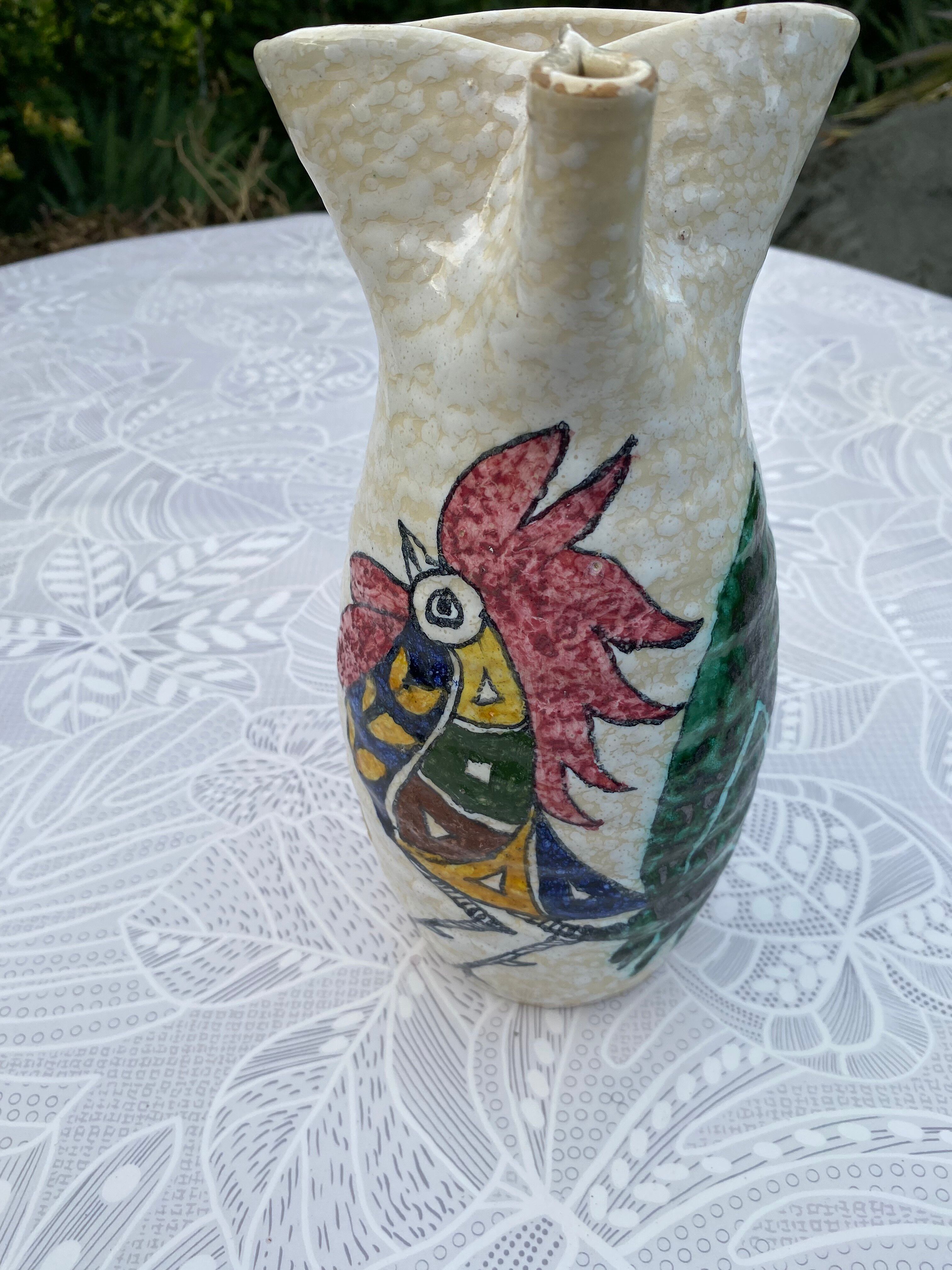 Vintage Ceramic Jug / Pitcher Sanguino Toledo Spain