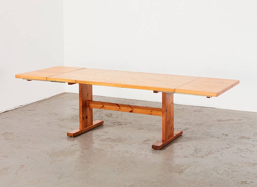 Scandinavian Drop-leaf Pine Shaker Dining Table 1960s