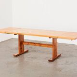 Scandinavian Drop-leaf Pine Shaker Dining Table 1960s
