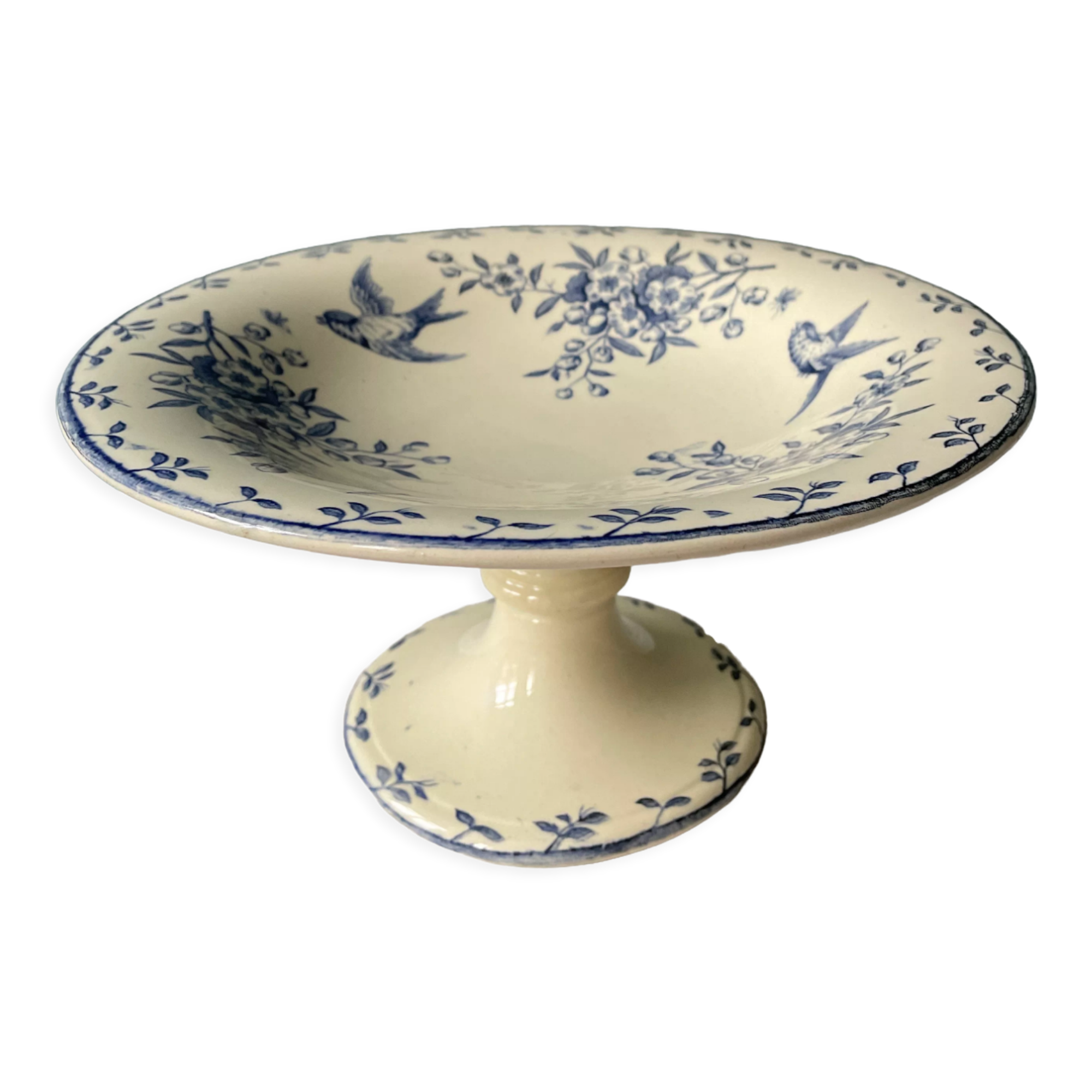 Compotier on pedestal XIXth Terre de Fer L. Chanut Paris