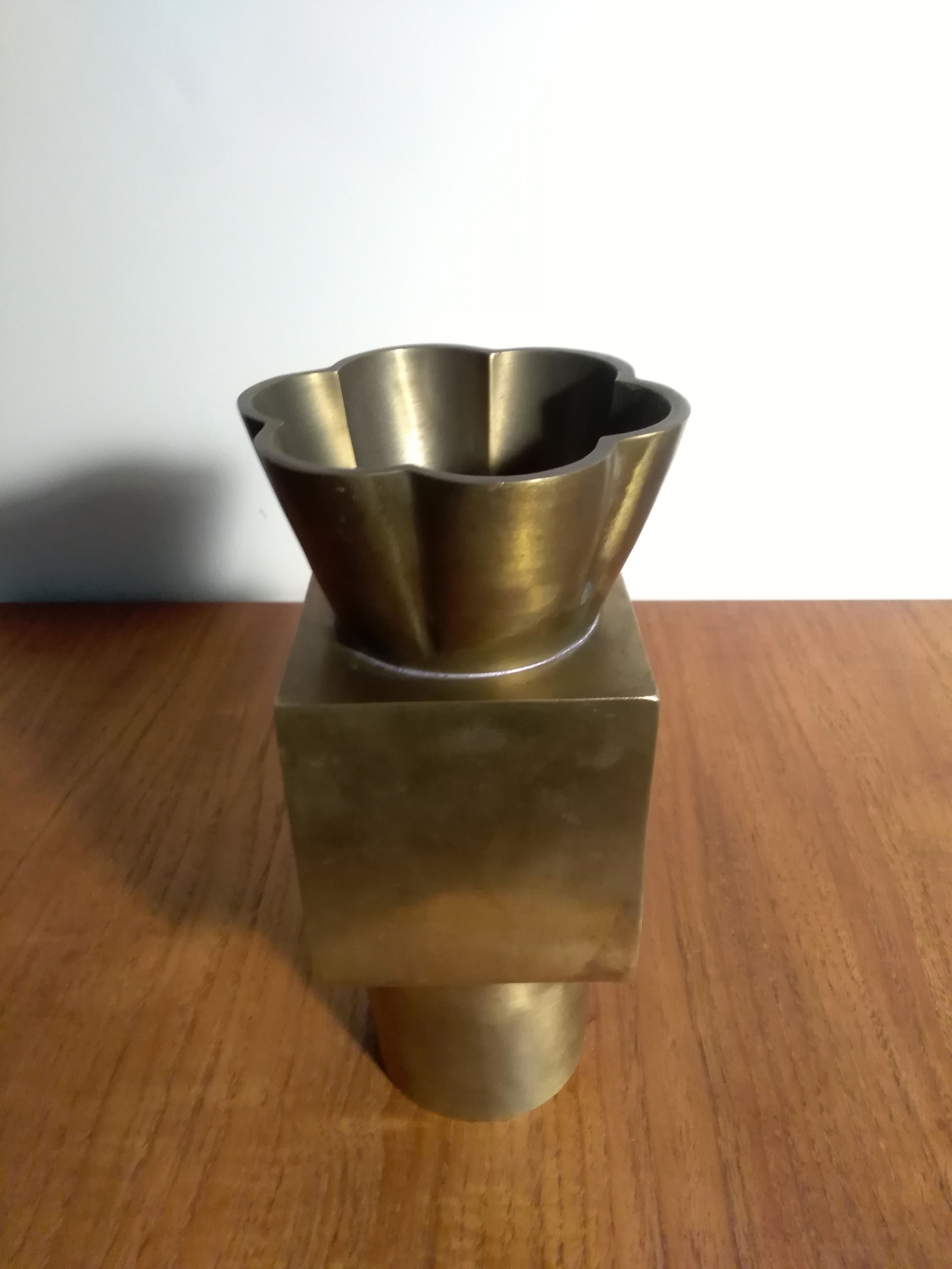 Post-modern bronze vase 80s
