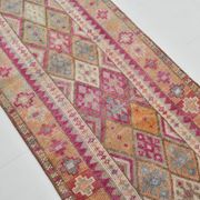 3x13 Pink Hallway Turkish Runner Rug,94x409Cm