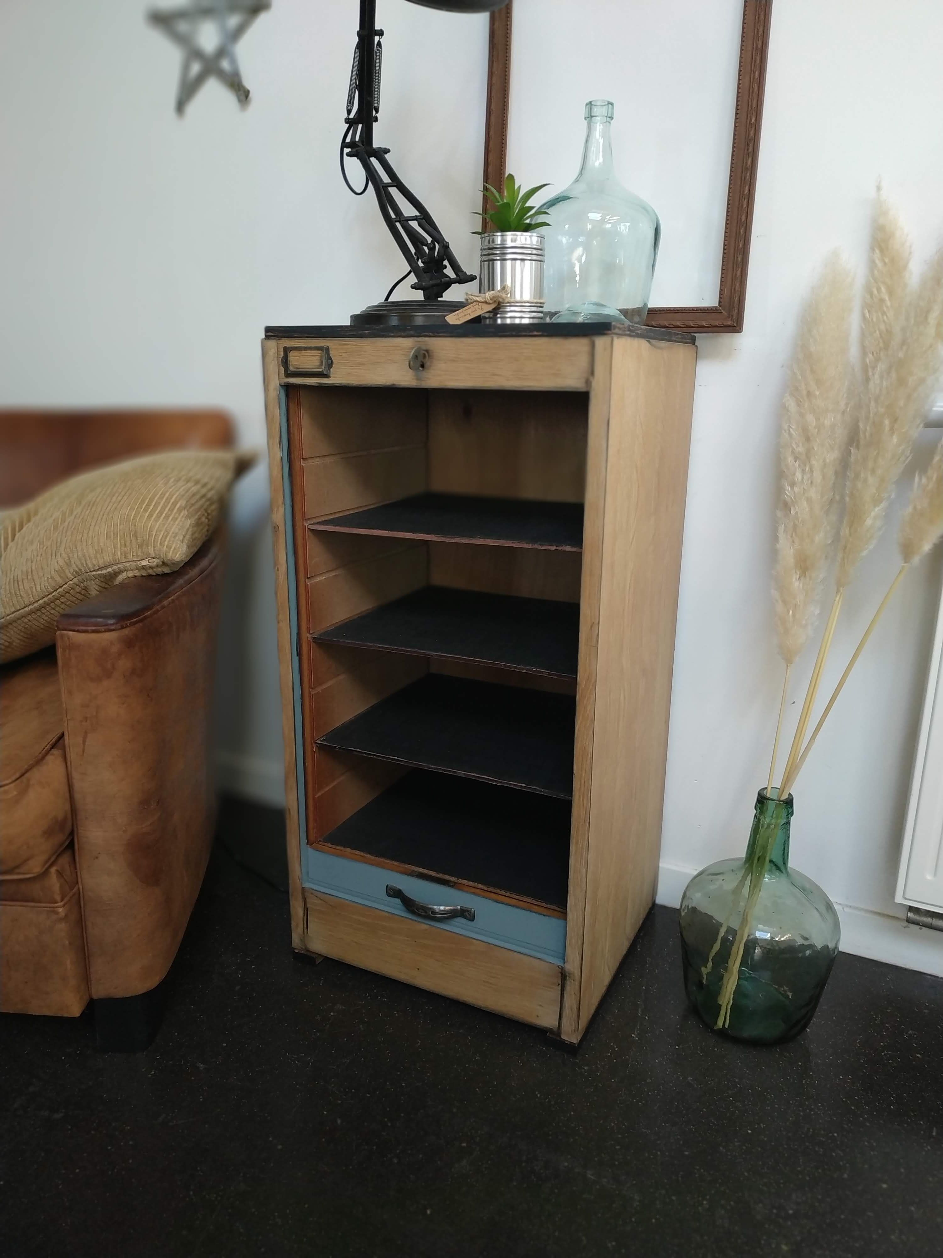 Vintage curtain binder cabinet