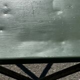 Table de jardin ou bistro pliante en tôle kaki début années 50