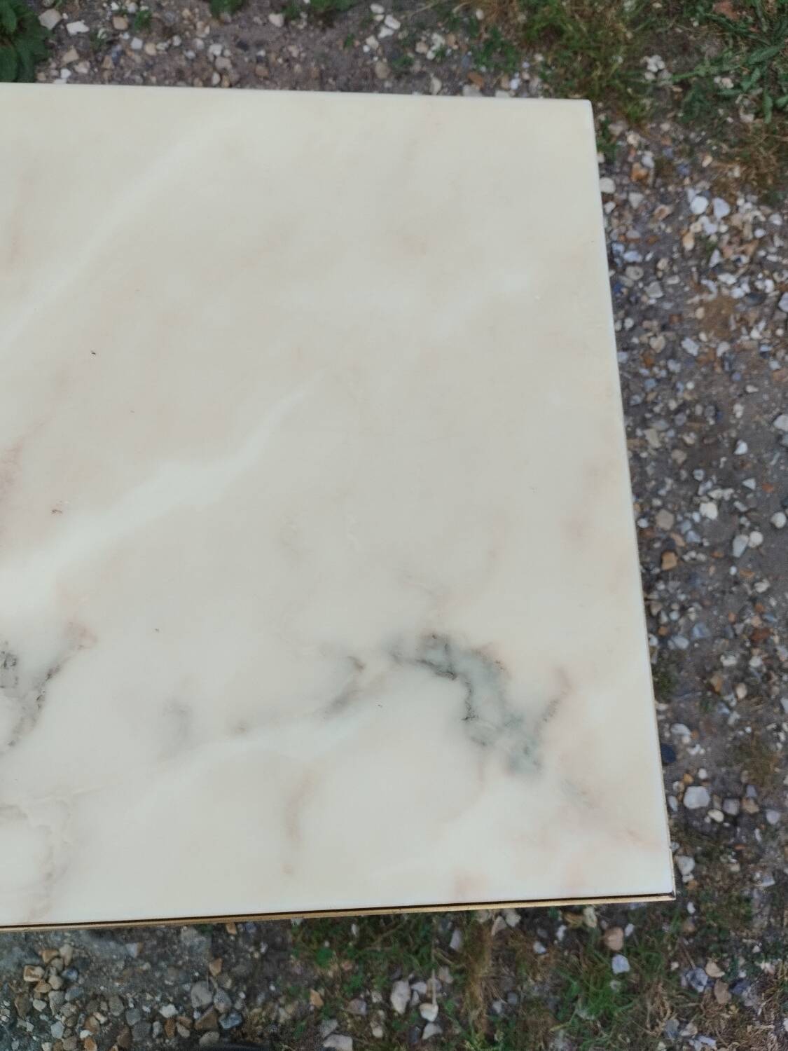 Antique vintage coffee table with marble top