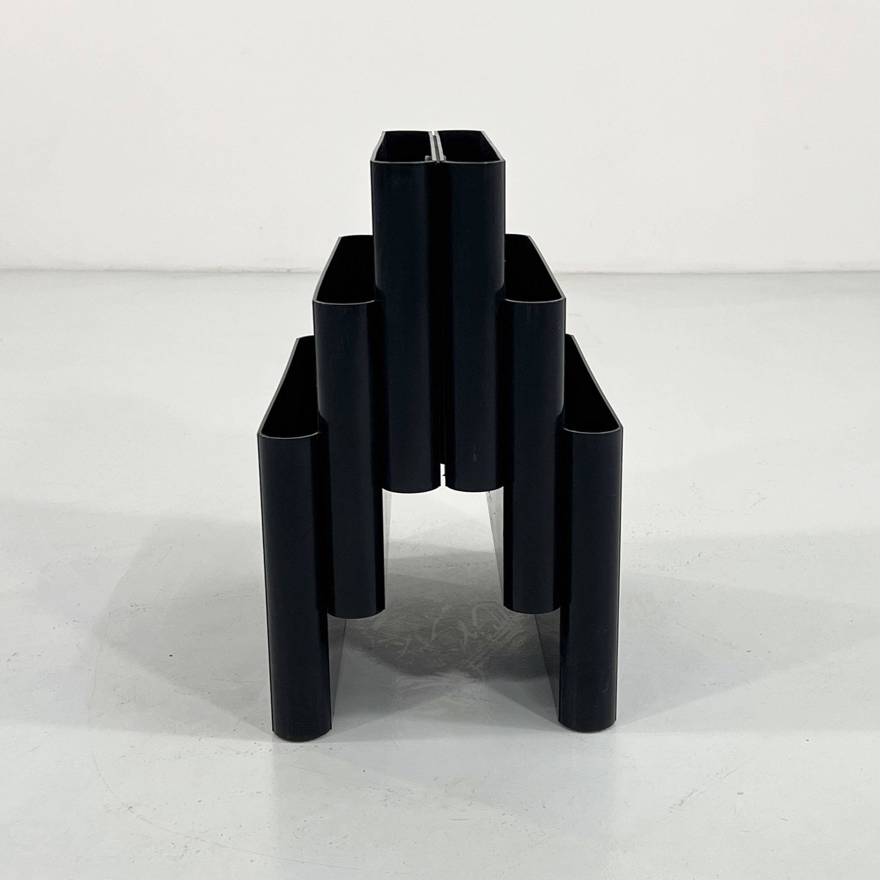 Black magazine rack by Giotto Stoppino for Kartell, 1970