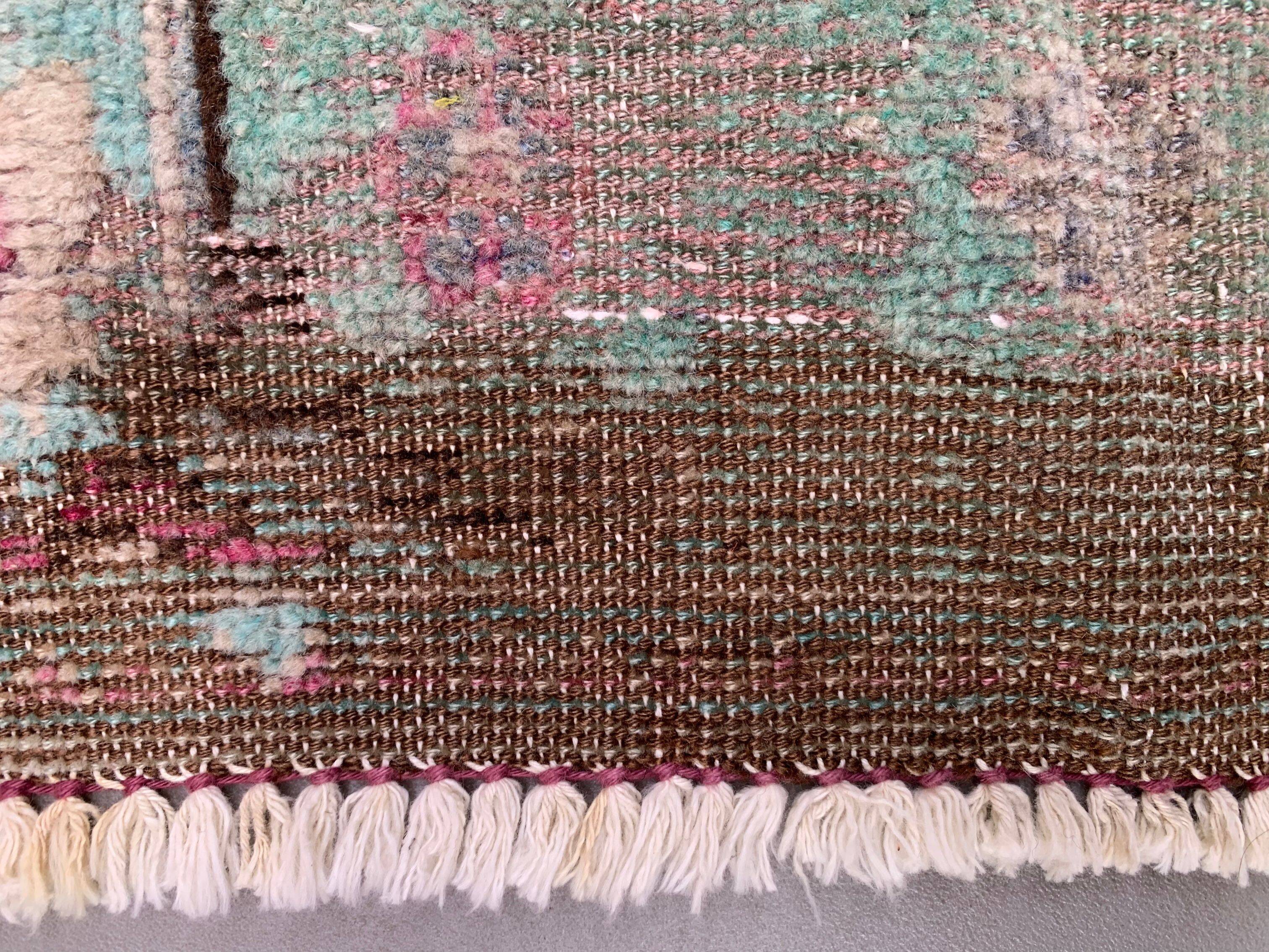 Vintage Turkish Oushak Rug 106x66 cm shabby carpet Ushak Region Small