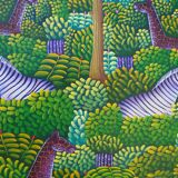 Oil on canvas the jungle signed Cayo Jean Marc title the jungle 1990/2010
