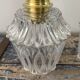 Pair of vintage electrified glass wall lamps