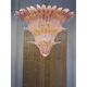 Mid-Century Modern Pink “Palmette” Murano Glass Chandelier