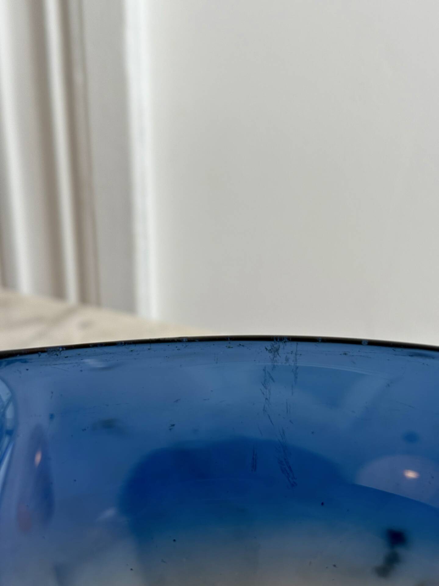 Blue and amber Murano glass ashtray/trinket dish 1960-70s