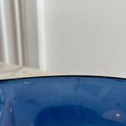 Blue and amber Murano glass ashtray/trinket dish 1960-70
