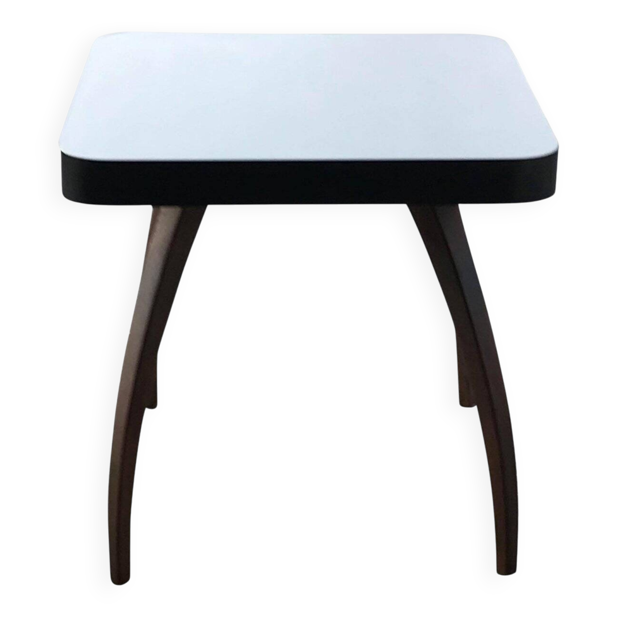 H259 coffee table by Jindrich Halabala in brown and white beech, 1930s design.