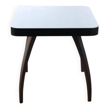 Table basse H259 Jindrich Halabala en hêtre marron et blanc, design années 1930