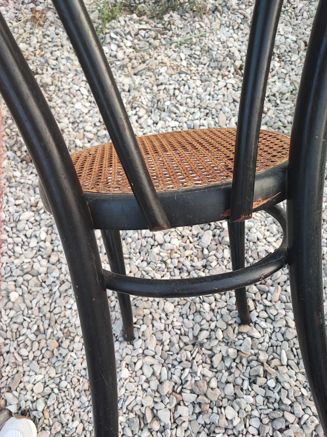 Duo chairs Thonet Austria seated cannée bistro blackened wood