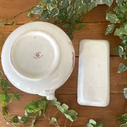 Antique earthenware jug & brush holders from Creil & Montereau