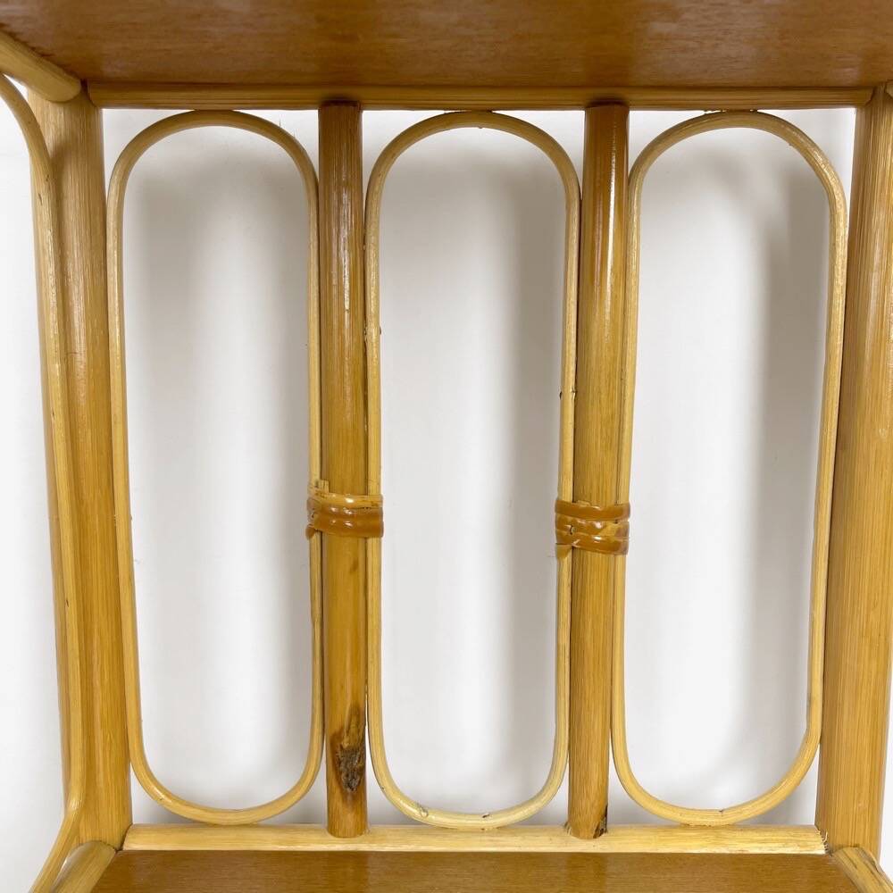 1960s rattan corner shelf