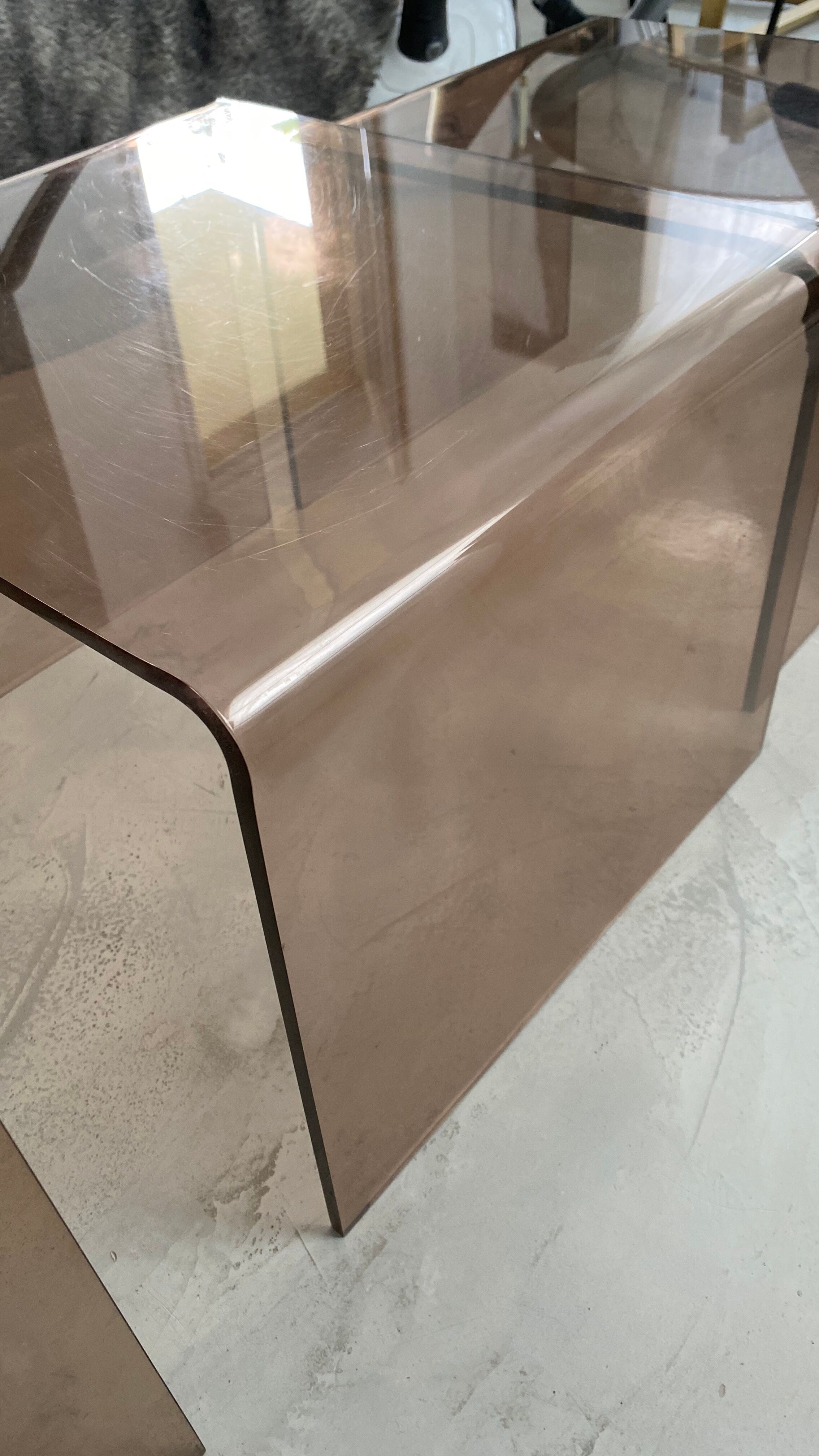 Plexiglass coffees tables in the year 70