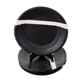 Set of 4 black and white sandstone plates - Fabienne Jouvin - 90s