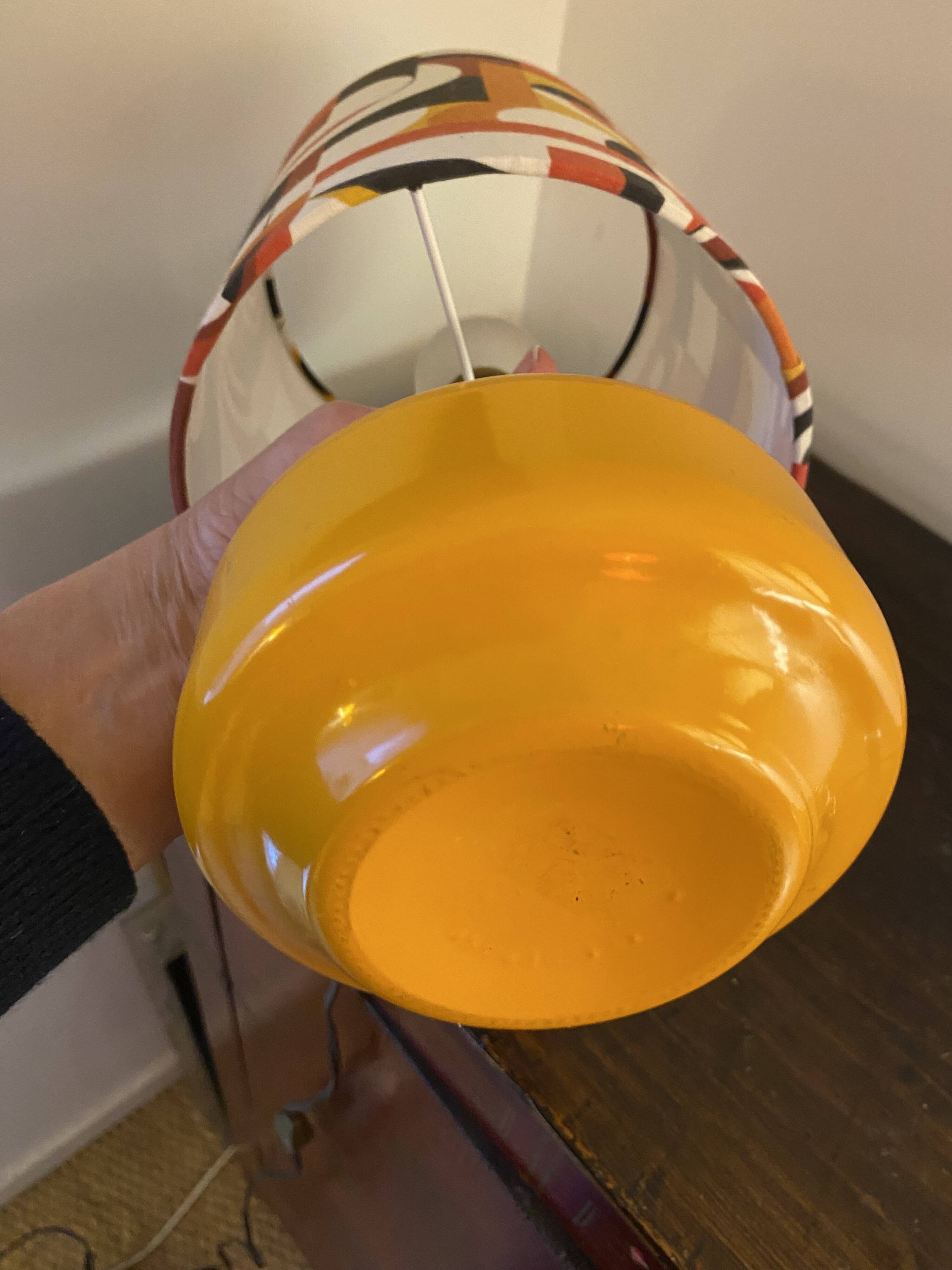 Vintage orange ceramic lamp