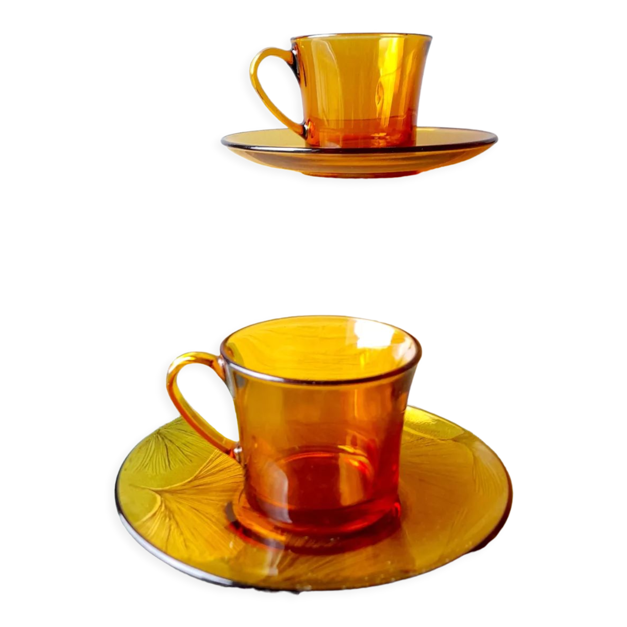 Amber coffee cups 70s