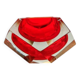 Superbe cendrier ou fourre-tout rouge des années 1960 en verre de Murano par Flavio Poli pour